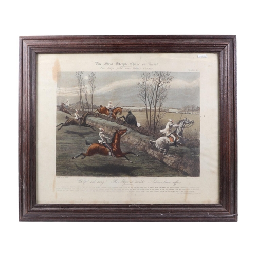 190 - After Henry Alken - two coloured engravings 'The First Steeple Chase on Record, The Large Field Near... 