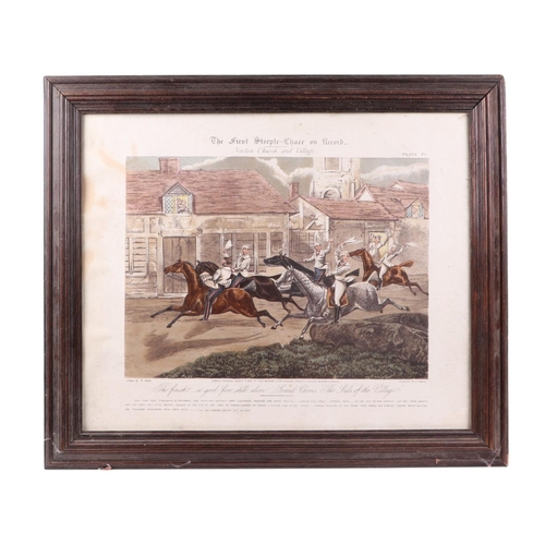 190 - After Henry Alken - two coloured engravings 'The First Steeple Chase on Record, The Large Field Near... 