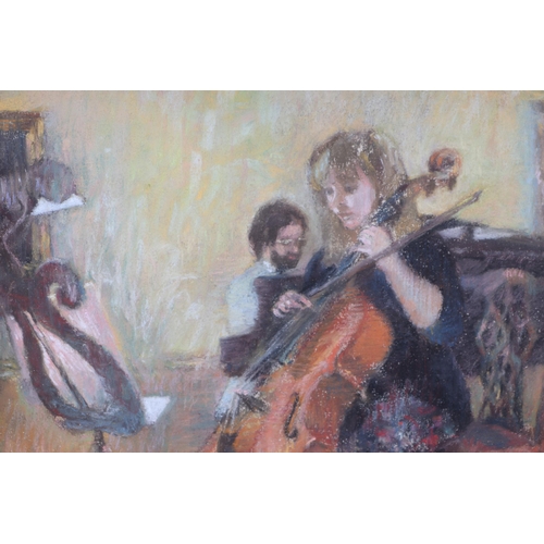 206 - Rachel Hemming Bray (b1947) - the Cello Player - initialled lower left, pastel, framed & glazed, 30 ... 