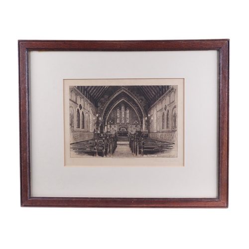 239 - After Charles Bourton - a series of four engravings of Bromsgrove school comprising the Chapel, the ... 