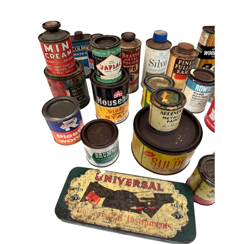 29 - A group of vintage advertising tins, mainly paints and polishes.