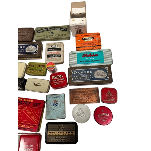 3 - A quantity of vintage advertising tins, mainly office related to include typewriter ribbon and writi... 