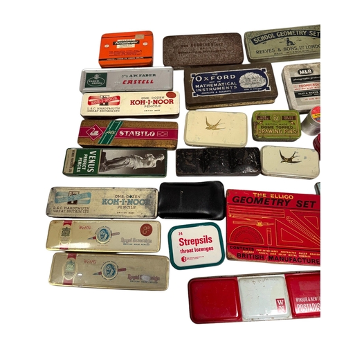 3 - A quantity of vintage advertising tins, mainly office related to include typewriter ribbon and writi... 