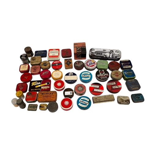 3 - A quantity of vintage advertising tins, mainly office related to include typewriter ribbon and writi... 