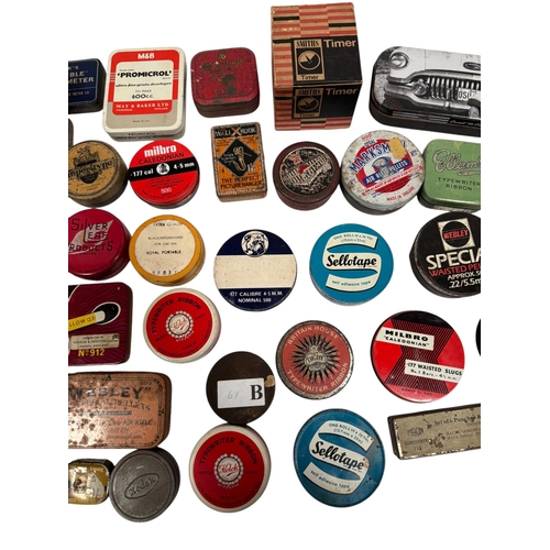 3 - A quantity of vintage advertising tins, mainly office related to include typewriter ribbon and writi... 