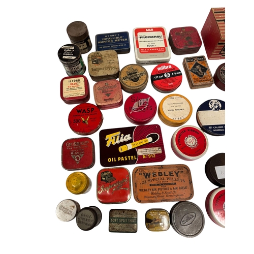 3 - A quantity of vintage advertising tins, mainly office related to include typewriter ribbon and writi... 