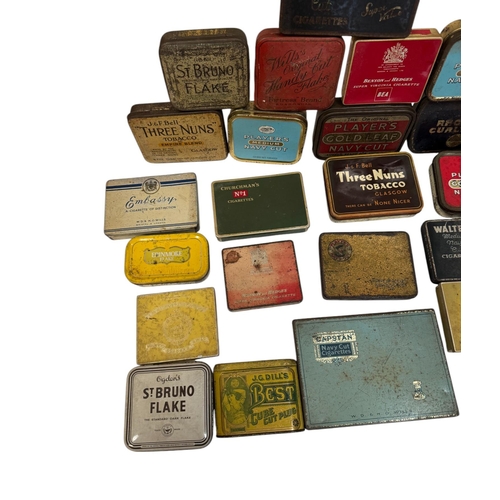 30 - A quantity of vintage advertising tins, mainly tobacco related.