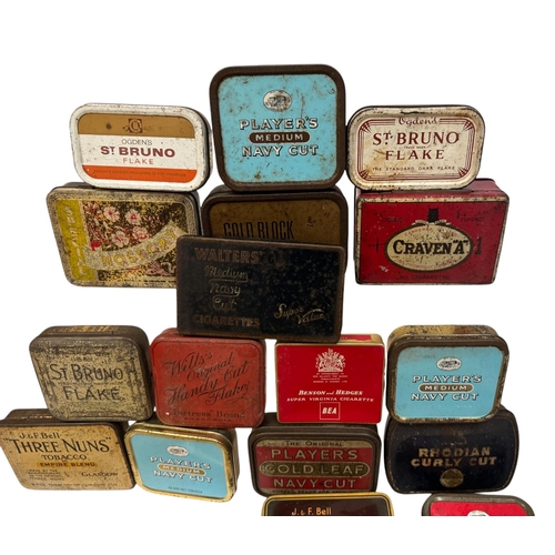 30 - A quantity of vintage advertising tins, mainly tobacco related.