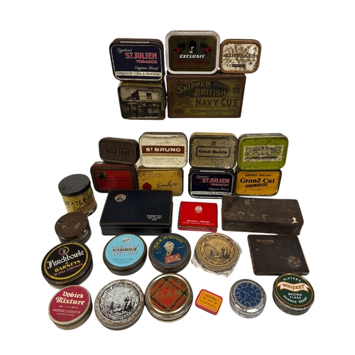 31 - A group of vintage advertising tins, mainly tobacco related.