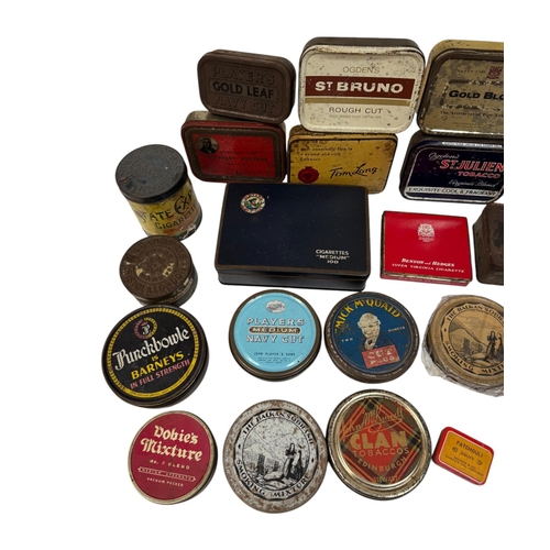 31 - A group of vintage advertising tins, mainly tobacco related.