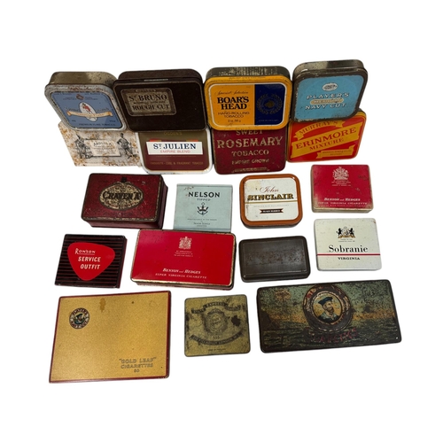 34 - A quantity of vintage advertising tins, mainly tobacco related.