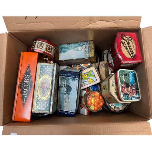 37 - A large quantity of modern advertising tins (five boxes).