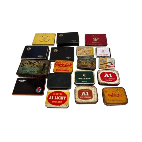 4 - A quantity of vintage advertising tins, mainly tobacco related.