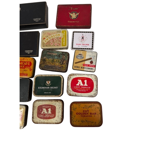 4 - A quantity of vintage advertising tins, mainly tobacco related.