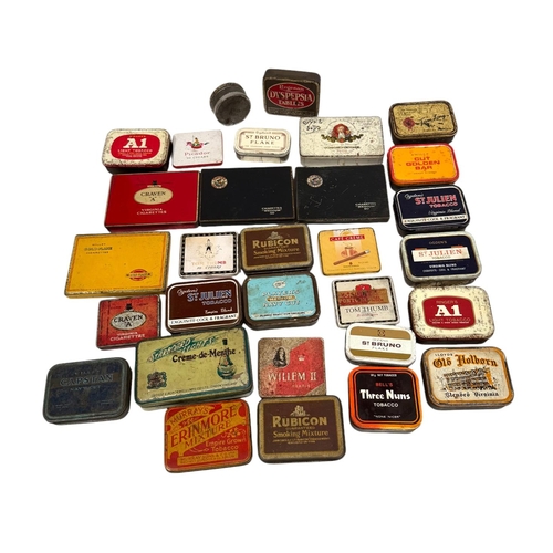 4 - A quantity of vintage advertising tins, mainly tobacco related.