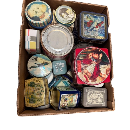 43 - A large quantity of modern advertising tins (five boxes).