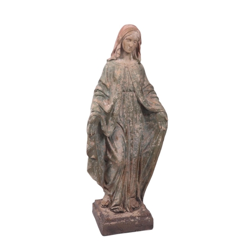 451 - Ecclesiastical interest,  A cast plaster figure depicting Madonna with polychrome decoration, approx... 