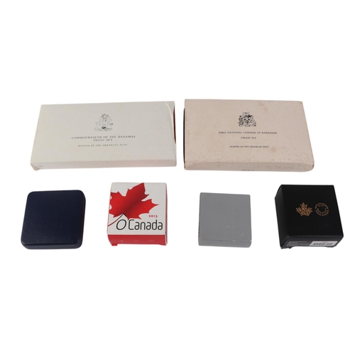 459 - Silver proof coins and sets - Canada, Barbados, Bahamas and Alderney.