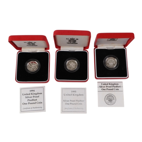 461 - A 1996 silver proof decimal coin anniversary set, cased with certificate of authenticity; together w... 