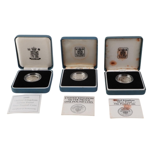 461 - A 1996 silver proof decimal coin anniversary set, cased with certificate of authenticity; together w... 