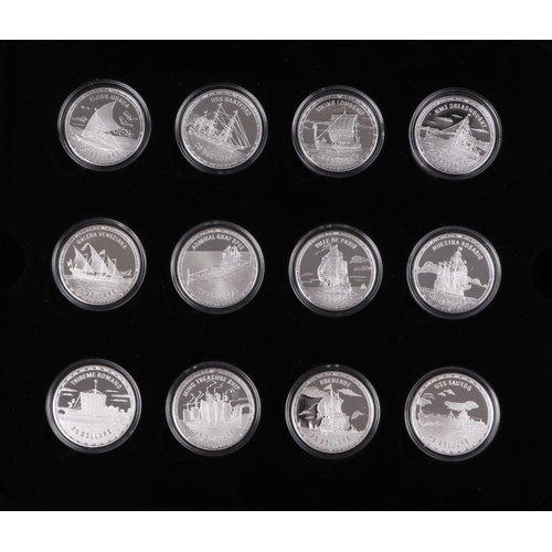 463 - Royal Mint Silver Fighting Ships collection - twenty four 0.999 fine silver proof coins (746g).