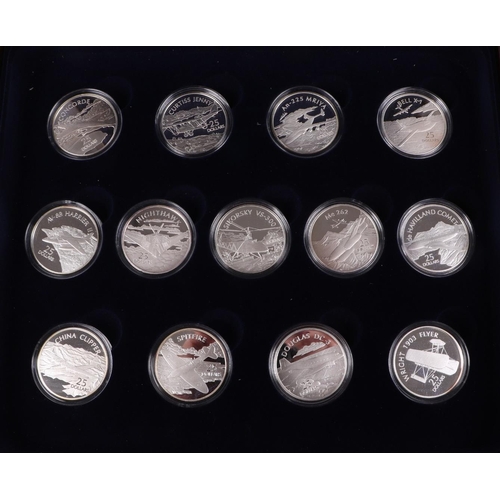 464 - Solomon Islands silver Aeroplane coin set (0.999 fine), 13 coins (404g).