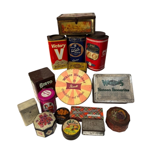 47 - A quantity of vintage advertising tins, mainly biscuit and sweet tins.