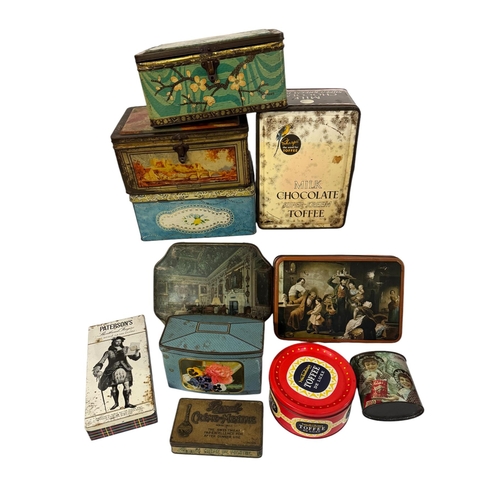 50 - A quantity of vintage advertising tins, mainly toffee tins.