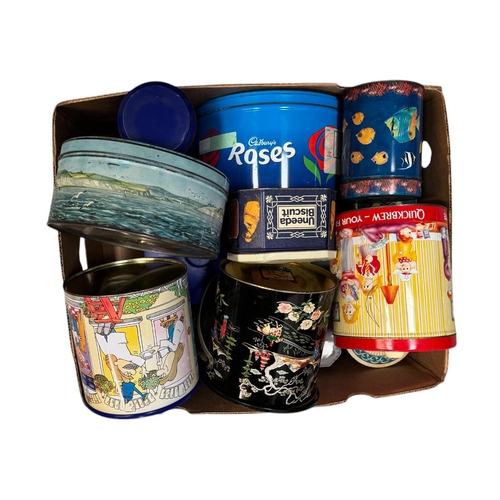 51 - A large quantity of modern advertising tins, mainly biscuits (five boxes).