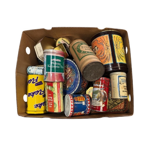 51 - A large quantity of modern advertising tins, mainly biscuits (five boxes).