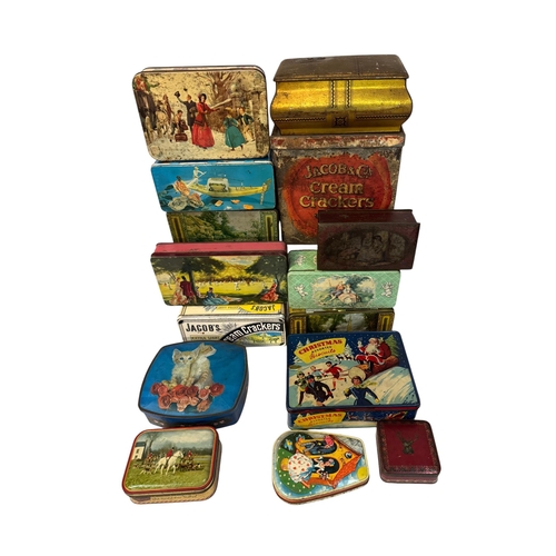 54 - A quantity of vintage advertising tins.