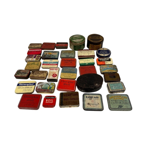 6 - A quantity of vintage advertising tins, mainly medical related.