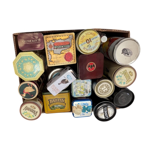 62 - A quantity of modern advertising tins, mainly alcohol related