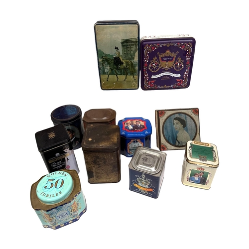 63 - A quantity of vintage advertising tins, mostly Royal cemmemorative.