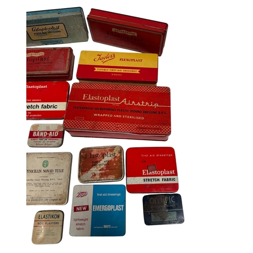 7 - A group of vintage advertising tins, mainly first aid related.