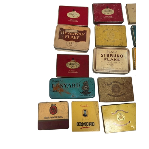 8 - A quantity of vintage advertising tins, mainly tobacco related.