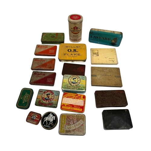 8 - A quantity of vintage advertising tins, mainly tobacco related.