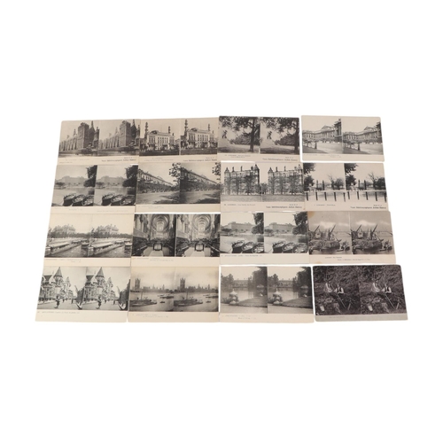 98 - A collection of eighty six stereoscope postcards.