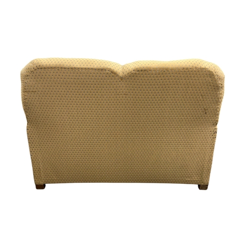 1018 - An Art Deco upholstered three-piece suite with carved show wood, sofa 102cms wide (3).