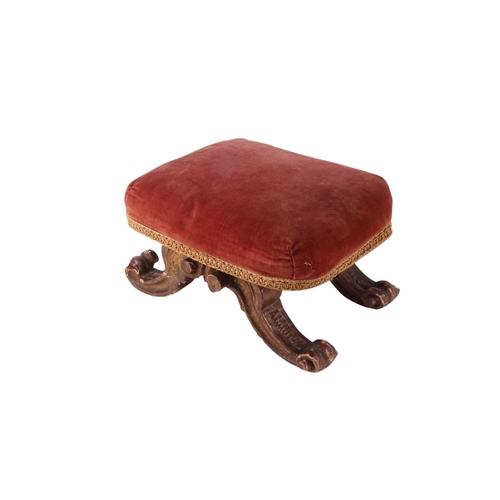 1047 - A giltwood and upholstered stool, 37cms wide.