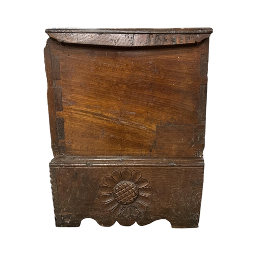 1086 - A late 18th / early 19th century continental carved walnut Cassone of large proportions, the front p... 