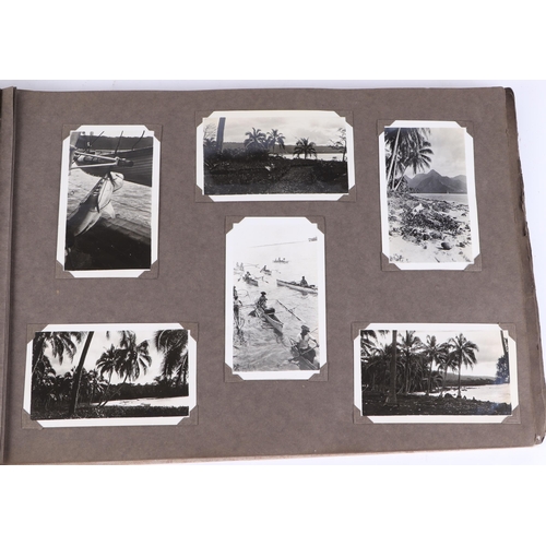 11 - An early 20th century photograph album containing New Zealand and South Sea Islands and military pho... 