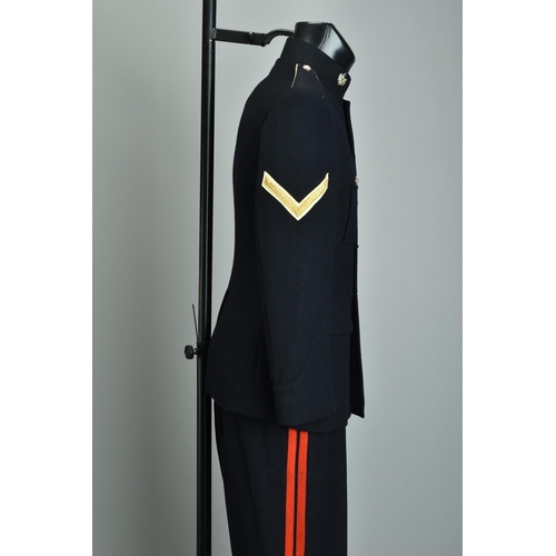 119 - Cheshire Regiment NCO's Cold War Era blue patrol No.1 dress tunic and trousers (ref: XWI).