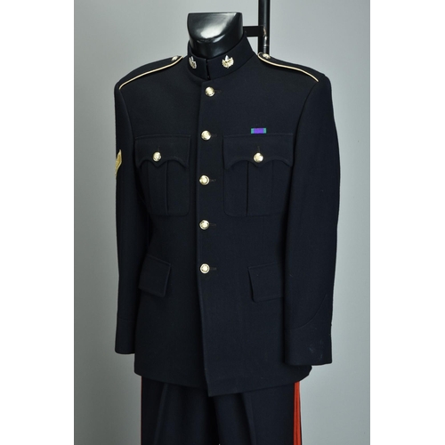 119 - Cheshire Regiment NCO's Cold War Era blue patrol No.1 dress tunic and trousers (ref: XWI).