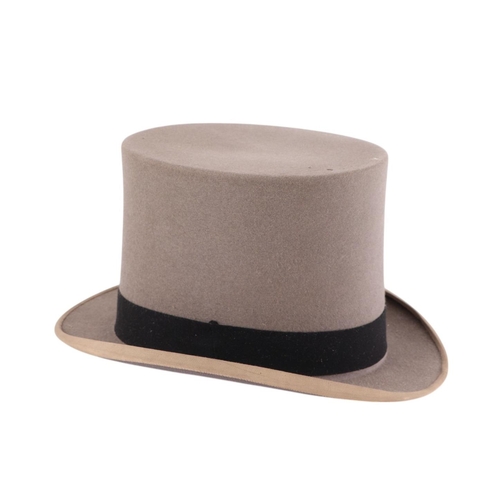 157 - A Cuthbertson grey top hat, in original cardboard hat box.