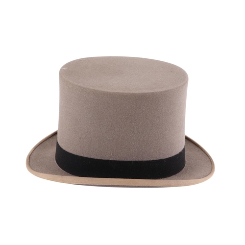 157 - A Cuthbertson grey top hat, in original cardboard hat box.