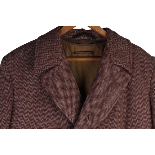 178 - A 1920s Burton Laird Herringbone tweed overcoat with wool liner (ref: YNL). Condition ReportDry clea... 