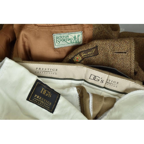 180 - A Roxton tweed jacket & 38L Moleskin cotton country trousers with belt. WZR