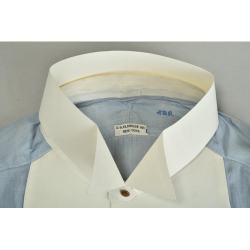 209 - A 1930s D G Eldridge, New York bespoke tailored shirt made for John Barry Ryan, with studs and detac... 