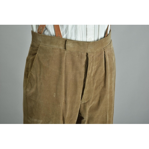 228 - A pair of traditional corduroy trousers; together with a pair of Cordings corduroy trousers, very ta... 